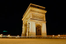 the Eiffel Tower at night