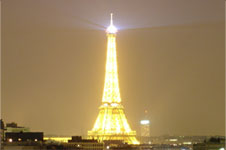 the Eiffel Tower at night